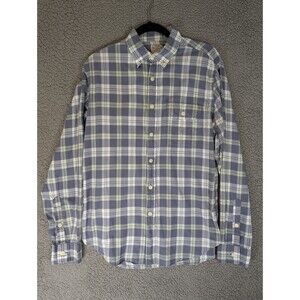 J Crew Men's Shirt M Blue Summer Madras Plaid Stretch Button Down Casual Preppy